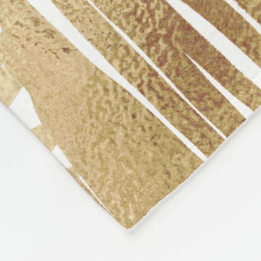 Modern Gold Palm Leaf Tropical Pattern Fleece Deken (Hoek)