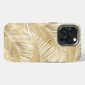 Modern Gold Palm Leaf Tropical Pattern iPhone Hoesje (Achterkant horizontaal)