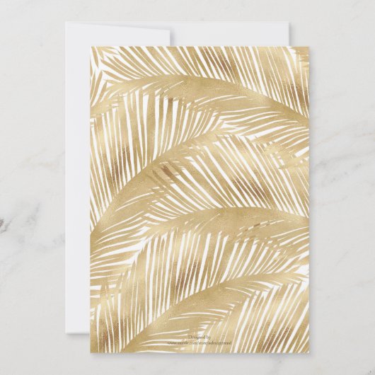 Modern Gold Palm Leaf Tropical Pattern Kaart (Achterkant)