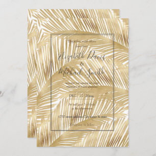 Modern Gold Palm Leaf Tropical Pattern Kaart