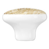 Modern Gold Palm Leaf Tropical Pattern Keramische Knop (Zijkant)
