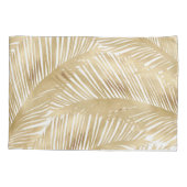 Modern Gold Palm Leaf Tropical Pattern Kussensloop (Achterkant-Links)
