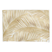 Modern Gold Palm Leaf Tropical Pattern Kussensloop (Voorkant-Links)
