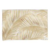 Modern Gold Palm Leaf Tropical Pattern Kussensloop (Voorkant-Rechts)