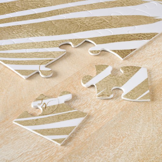 Modern Gold Palm Leaf Tropical Pattern Legpuzzel (Zijkant)