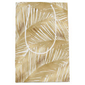 Modern Gold Palm Leaf Tropical Pattern Medium Cadeauzakje (Voorkant)