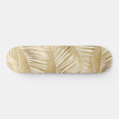Modern Gold Palm Leaf Tropical Pattern Persoonlijk Skateboard (Horizontaal)