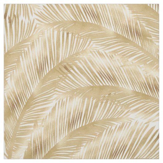 Modern Gold Palm Leaf Tropical Pattern Stof (Swatch)
