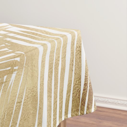Modern Gold Palm Leaf Tropical Pattern Tafelkleed (Voorbeeld)