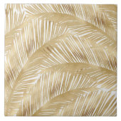 Modern Gold Palm Leaf Tropical Pattern Tegeltje (Voorkant)