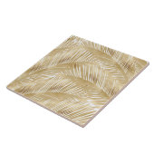 Modern Gold Palm Leaf Tropical Pattern Tegeltje (Zijkant)