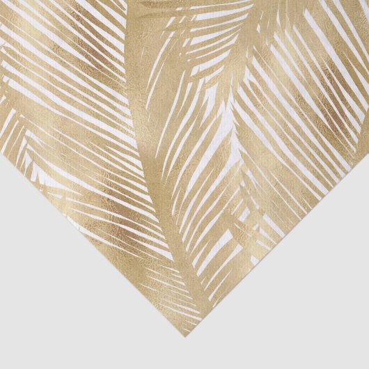 Modern Gold Palm Leaf Tropical Pattern Tissuepapier (Detail)
