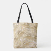 Modern Gold Palm Leaf Tropical Pattern Tote Bag (Achterkant)