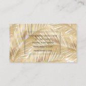 Modern Gold Palm Leaf Tropical Pattern Visitekaartje (Achterkant)