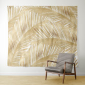 Modern Gold Palm Leaf Tropical Pattern Wandkleed (In Situ (horizontaal))