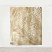 Modern Gold Palm Leaf Tropical Pattern Wandkleed (Voorkant)
