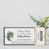 Modern gold party ticket invitations  kaart (Staand voorkant)