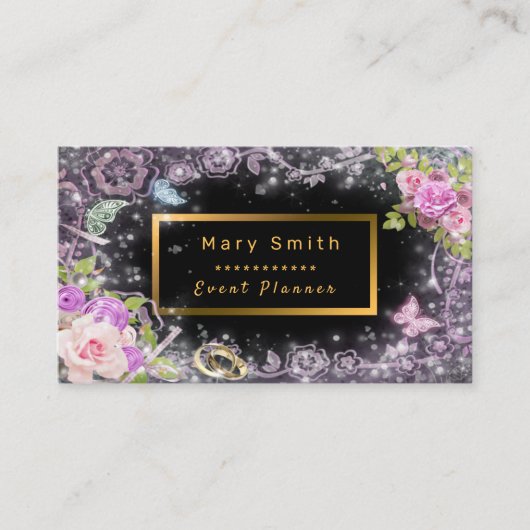 Modern Gold Party voegt Jouw tekst Visitekaartje t (Voorkant)