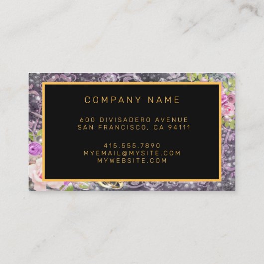 Modern Gold Party voegt Jouw tekst Visitekaartje t (Achterkant)