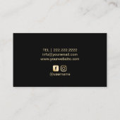 Modern Gold Peacock Feathers Beauty Salon Spa Visitekaartje (Achterkant)