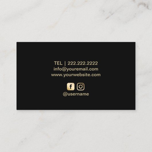 Modern Gold Peacock Feathers Beauty Salon Spa Visitekaartje (Achterkant)