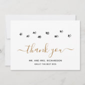 Modern Gold Personalized Pet Wedding Bedankkaart (Voorkant)