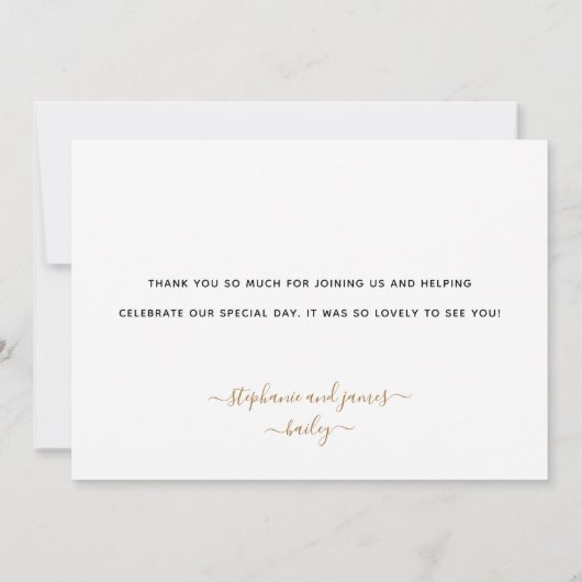 Modern Gold Personalized Pet Wedding Bedankkaart (Achterkant)