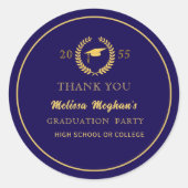 Modern Gold Pet Graduation Party Bedankt Ronde Sticker (Voorkant)