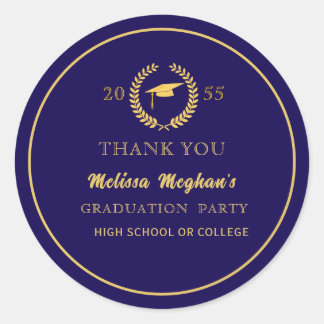 Modern Gold Pet Graduation Party Bedankt Ronde Sticker