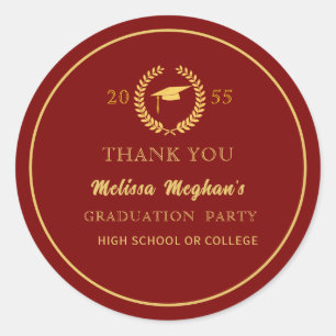 Modern Gold Pet Graduation Party Bedankt Ronde Sticker