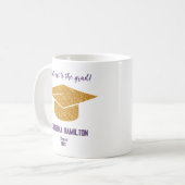 Modern Gold Petten uit naar het Afstudeerder Scrip Koffiemok (Voorkant links)