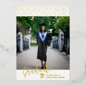 Modern Gold Photo Afstuderen Announcement Kaart (Voorkant)