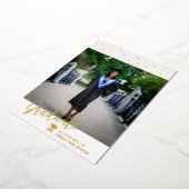 Modern Gold Photo Afstuderen Announcement Kaart (Gedraaid)