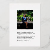 Modern Gold Photo Afstuderen Announcement Kaart (Achterkant)