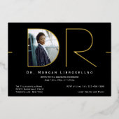 Modern Gold Photo DR Afstuderen Folie Invitation Folie Uitnodiging (Voorkant)