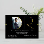Modern Gold Photo DR Afstuderen Folie Invitation Folie Uitnodiging (Staand Voorkant)