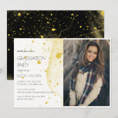 Modern Gold Photo Graduation Party Kaart (Voorkant / Achterkant)