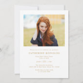 Modern Gold Photo Graduation Party Kaart (Achterkant)