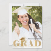 Modern Gold Photo Graduation Party Kaart (Voorkant)