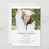 Modern Gold Photo Graduation Party Kaart (Achterkant)