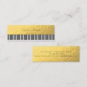 Modern, Gold, Piano Keys, Music Teacher Mini Visitekaartje (Voorkant / Achterkant)