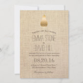 Modern Gold Pineapple Rustic Burlap Wedding Kaart (Voorkant)