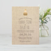 Modern Gold Pineapple Rustic Burlap Wedding Kaart (Staand voorkant)