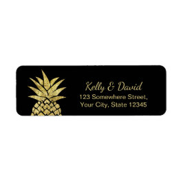 Modern Gold Pineapple Tropical Beach Wedding Etiket