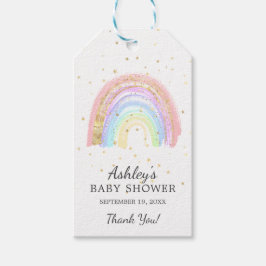 Modern Gold Pink Rainbow Baby shower Favor Cadeaulabel