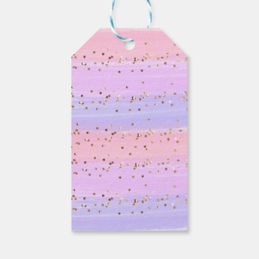 Modern Gold Pink Rainbow Baby shower Favor Cadeaulabel (Achterkant)