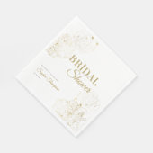 Modern Gold Pioenrozen Floral Sketch Vrijgezellenf Servet (Hoek)