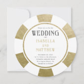 Modern Gold Poker Chip Casino Wedding Kaart (Voorkant)