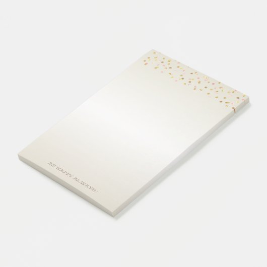 Modern Gold Polka Dots, Confetti-gepersonaliseerd Post-it® Notes (Schuin)