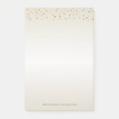 Modern Gold Polka Dots, Confetti-gepersonaliseerd Post-it® Notes (Voorkant)